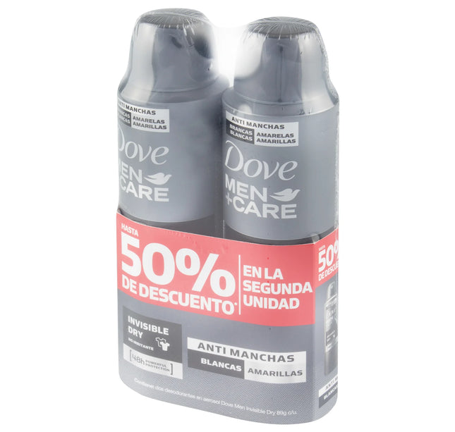2 Desodorante Dove Spray Men Care 89Gr. 50% Descuento Segunda Unidad