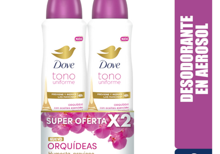 2 Desodorante Dove Deo Aer Ap Orquidea 87Grs