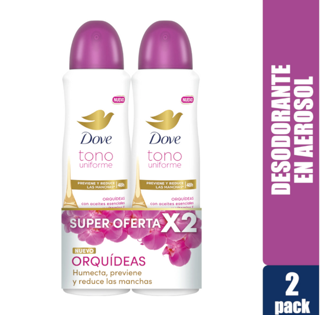 2 Desodorante Dove Deo Aer Ap Orquidea 87Grs