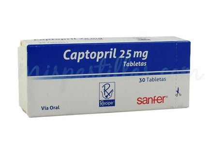 Captopril 25 Mg 30 Tabletas Recubiertas