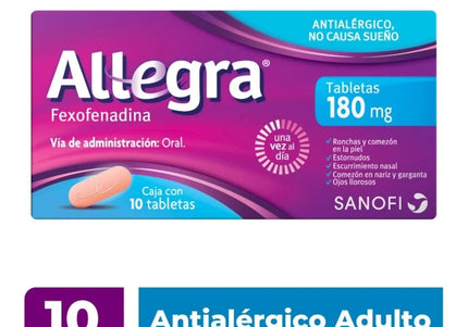 Allegra 180 Mg 10 Tabletas