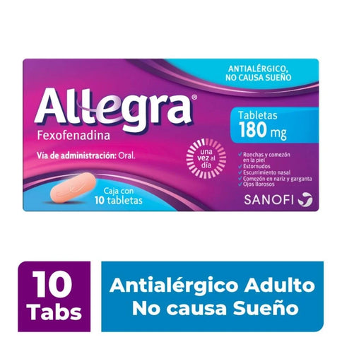 Allegra 180 Mg 10 Tabletas