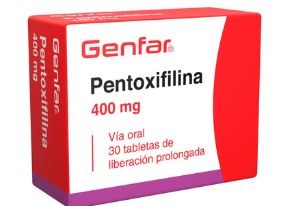 Pentoxifilina 400 Mg 30 Tabletas Gf