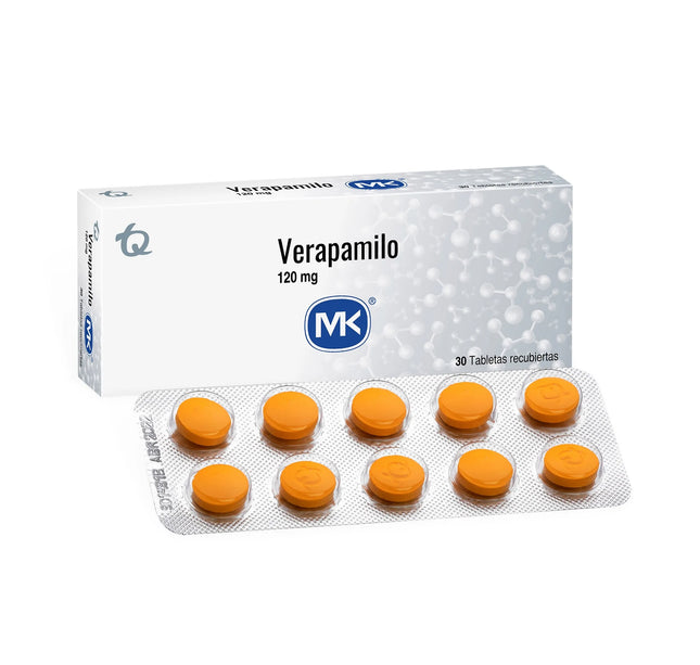 Verapamilo 120 Mg 30 Tabletas Mk