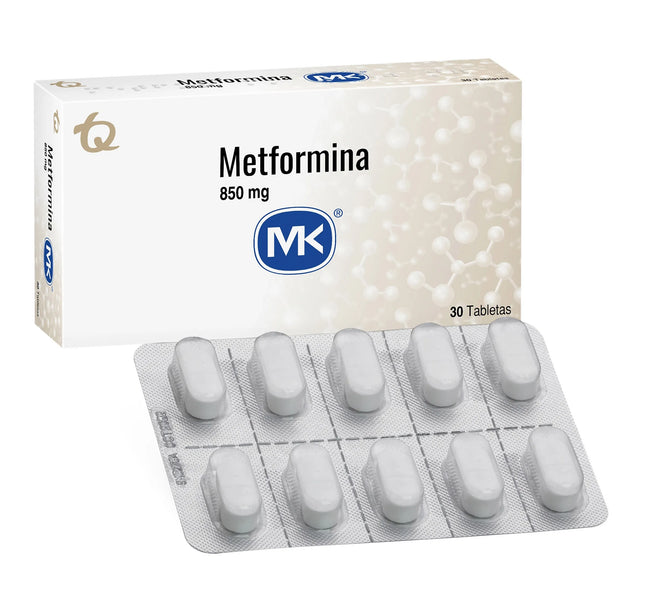 Metformina 850 Mg 30 Tabletas Mk