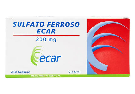 Sulfato Ferroso 200 Mg 250 Grageas Ecar