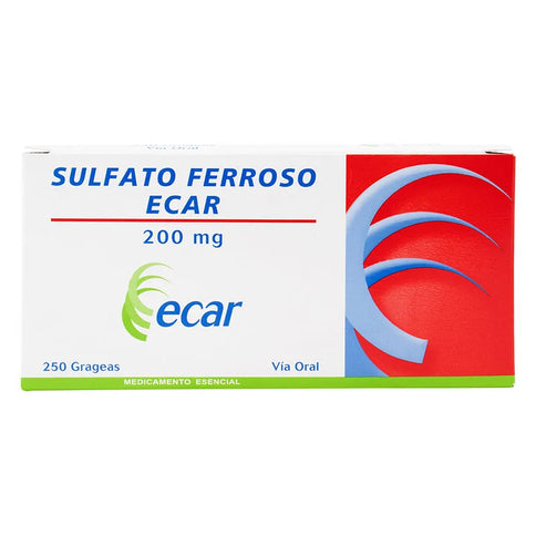 Sulfato Ferroso 200 Mg 250 Grageas Ecar