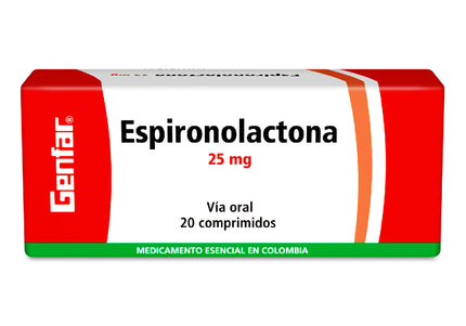 Espironolactona 25 Mg 20 Tabletas Gf