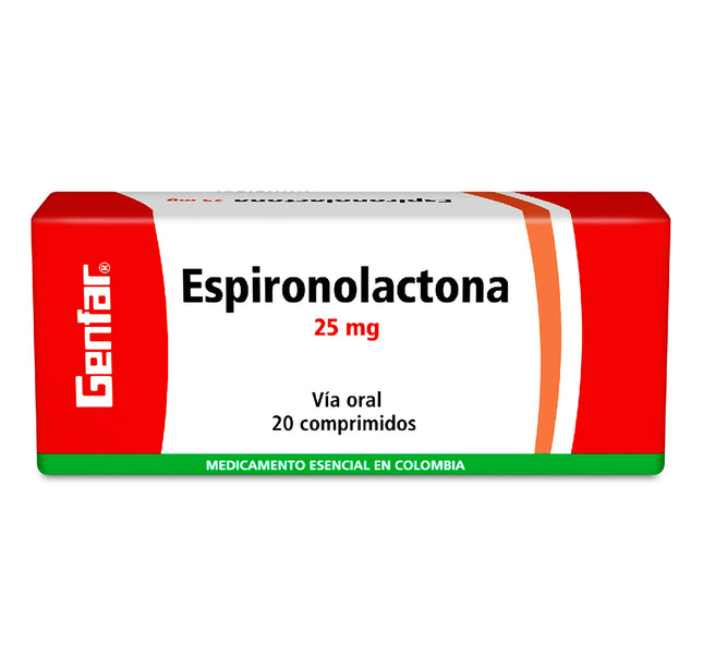 Espironolactona 25 Mg 20 Tabletas Gf