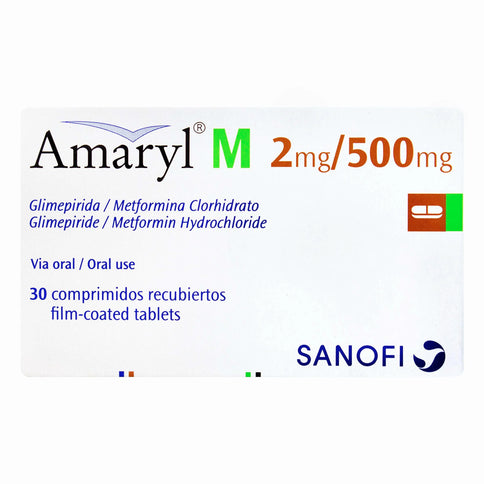 Amaryl M 2 Mg/500 Mg 30 Comprimidos