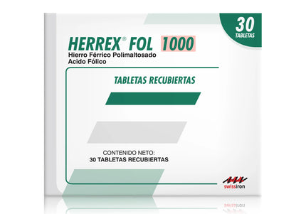 Herrex Fol 1000 Mg 30 Tabletas