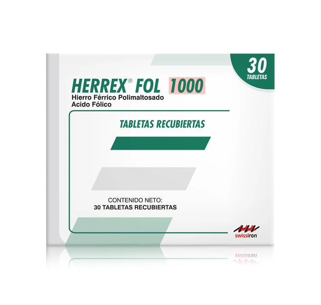 Herrex Fol 1000 Mg 30 Tabletas