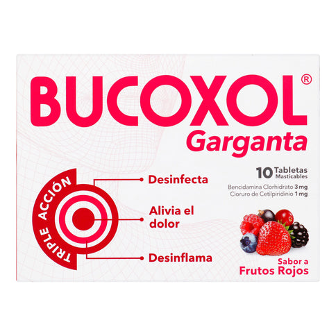 Bucoxol Triple Accion Frutos Rojos 10 Tbs
