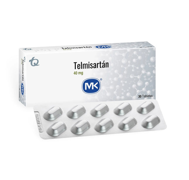 Telmisartán 40 Mg 30 Tabletas Mk