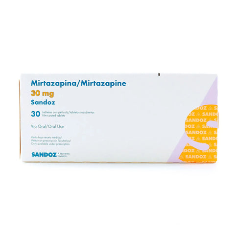 Mirtazapina 30 Mg 30 Tabletas Recubiertas Sandoz