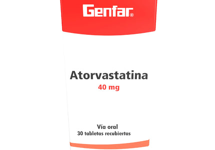 Atorvastatina 40Mg 30Tabletas Gf