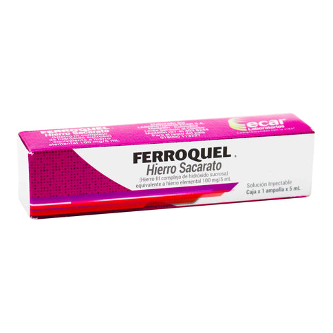Ferroquel Hierro Sacarosa 1 Ampolla 5 Ml