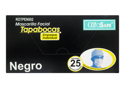 Tapabocas Alfa Safe Negro 25 Und