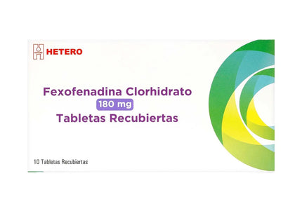 Fexofenadina Clorhidra.180 Mg Caja 10 Tabletas