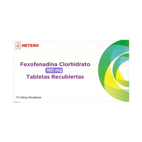 Fexofenadina Clorhidra.180 Mg Caja 10 Tabletas