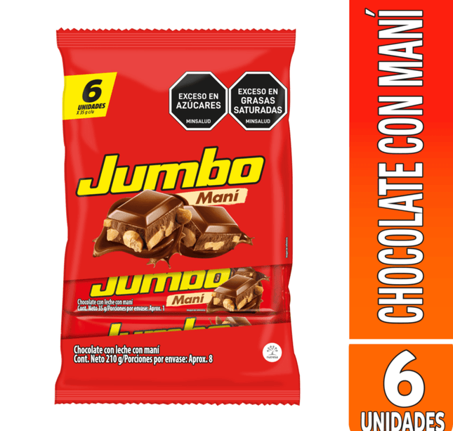 Chocolatina Jumbo Mani 35 Gr 6 Unds