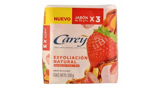 3 Jabón Carey Exfoliación Natural 110 Gr