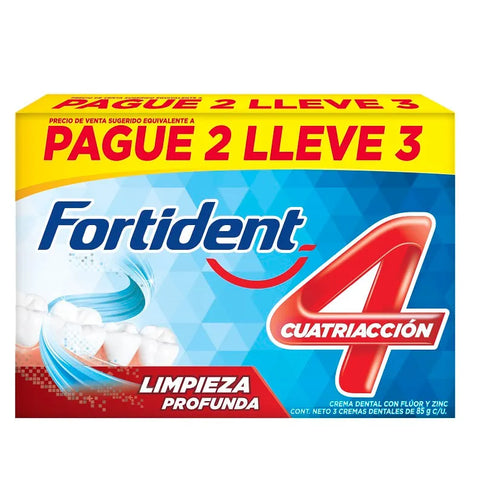 Crema Fortident Limpieza Profunda 85 G Pague 2 Lleve 3
