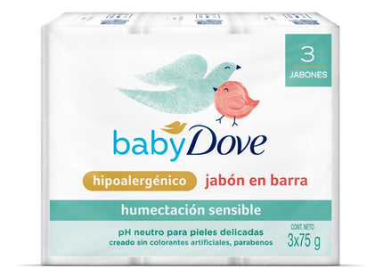 3 Jabones Dove Baby Humectación Enriquecida 75 Gr