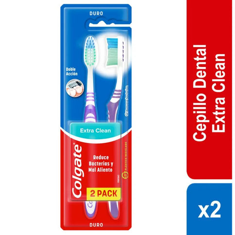 2 Cepillo Colgate Extra Clean Duro