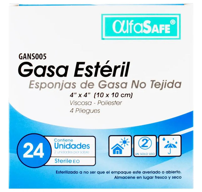 Gasa Alfa Esteril No Tejida 4X4 10 Cm 24 Und