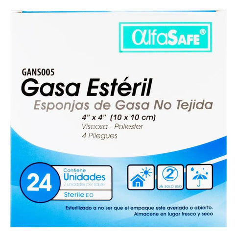Gasa Alfa Esteril No Tejida 4X4 10 Cm 24 Und