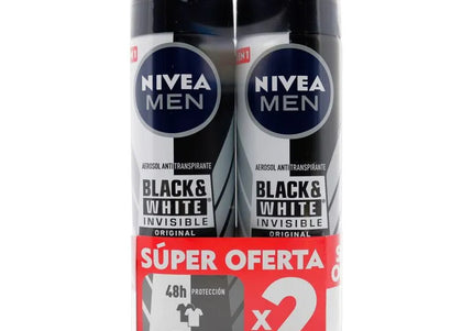 2 Desodorante  Nivea Spray Black and White 150Ml Super Descuento