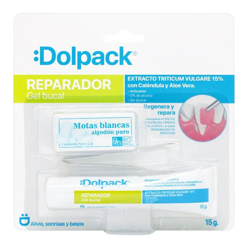 Gel Bucal Dolpack Reparador Triticum 15G+Pinzas + Algodón