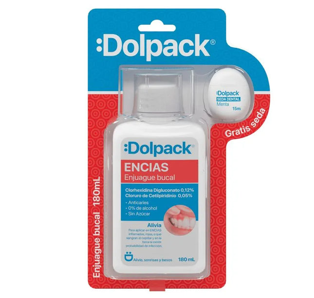 Enjuague Bucal Dolpack Encías Clorhexidina 180Ml+Seda
