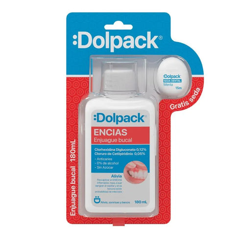 Enjuague Bucal Dolpack Encías Clorhexidina 180Ml+Seda
