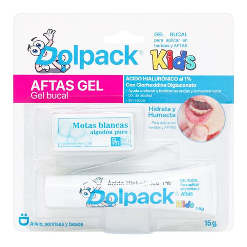 Gel Bucal Dolpack Kids Aftas 15G+Pinzas + Algodón