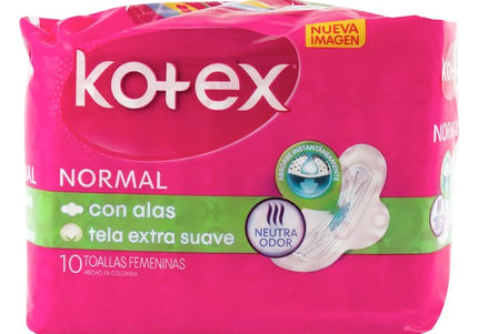 Toallas Kotex Normal Tela 10 Und