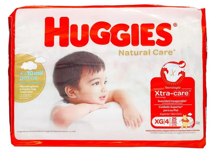 Pañales Huggies Natural Care Etapa 4 Xg.25 Unds