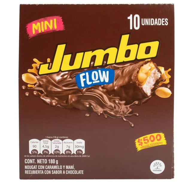 Chocolatina Jumbo Flow Leche 18 Gr 10 Unidades