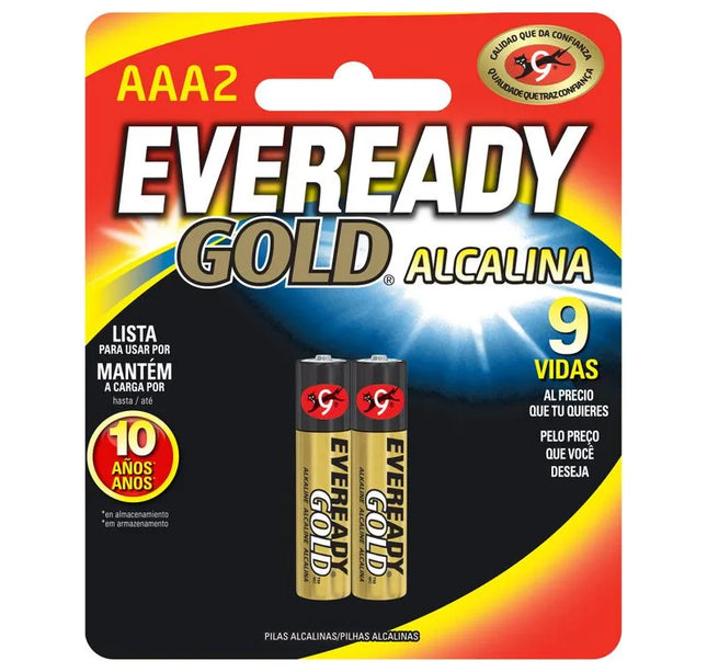 Pila Eveready Gold Alkalina AAA 2 Unidades
