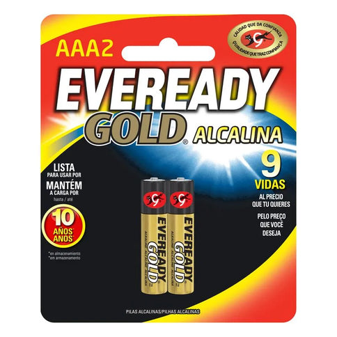 Pila Eveready Gold Alkalina AAA 2 Unidades
