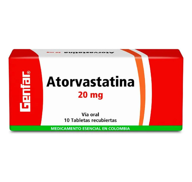 Atorvastatina 20 Mg 10 Tabletas Gf