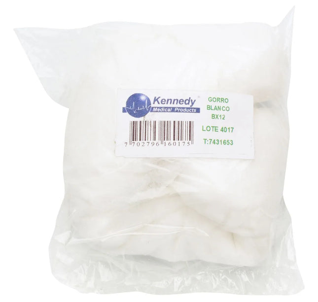 Gorro Desechable Blanco Kennedy 12 Unidades