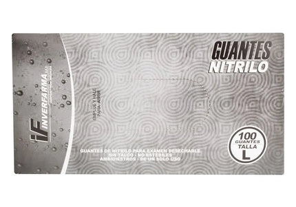 Guante Nitrilo Negro Talla L 100 Und Inverfarma
