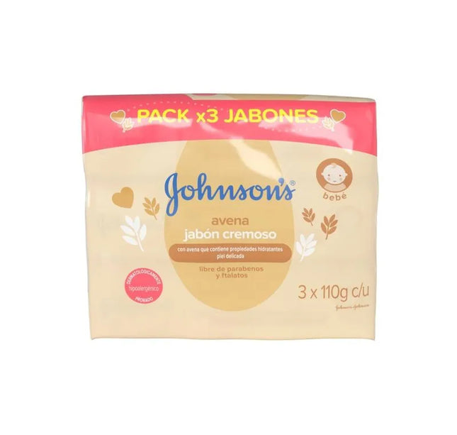 3 Jabón Johnsons Baby Avena 110 Gr