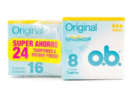 Tampon Ob Original Medio 16 Unidades + Original Medio 8 Unidades