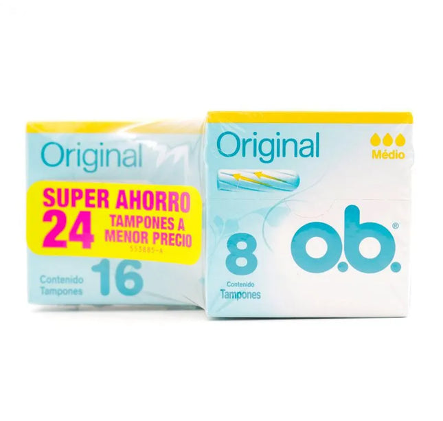 Tampon Ob Original Medio 16 Unidades + Original Medio 8 Unidades
