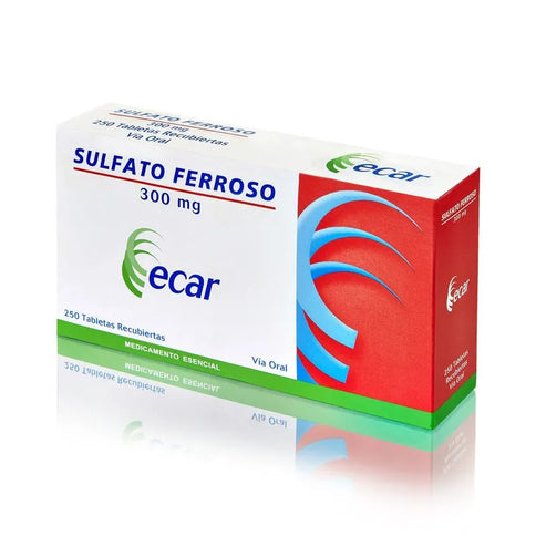 Sulfato Ferroso 300 Mg 250 Tabletas Ecar