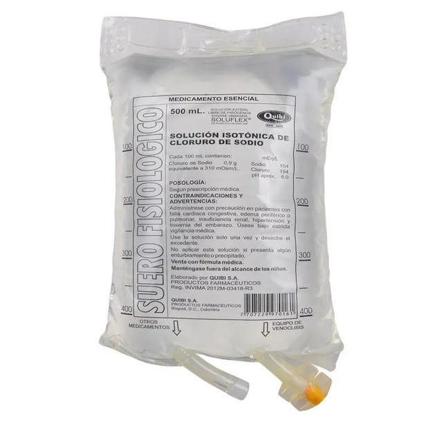 Suero Fisiologico Quibi Bolsa 500 Ml