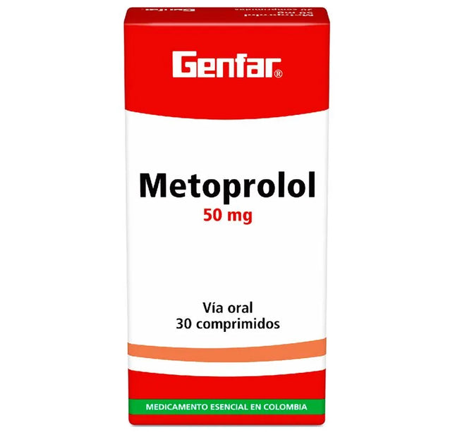 Metoprolol 50 Mg 30 Tabletas Gf
